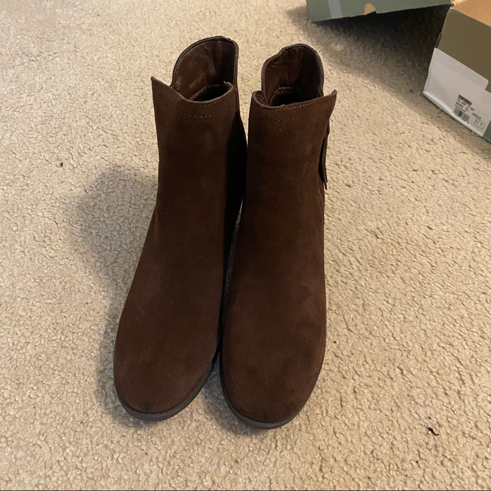 Brown Suede Ankle Booties